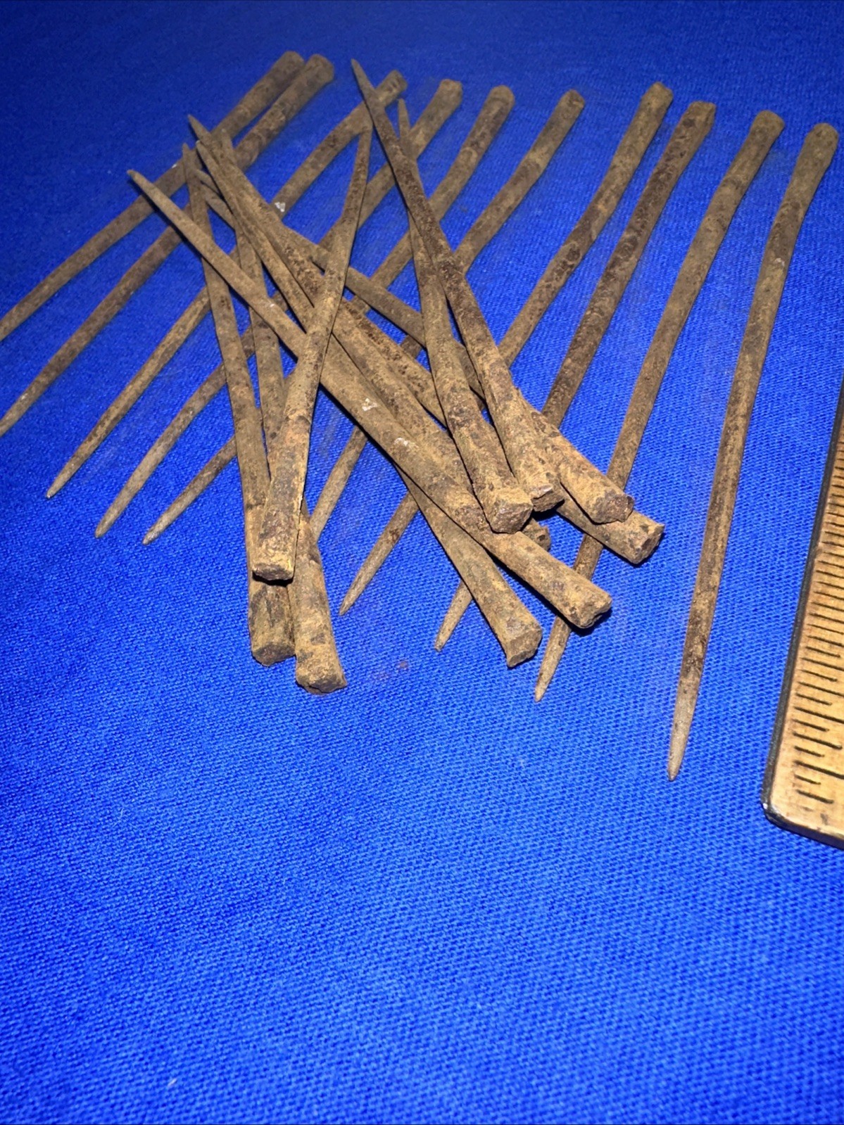 Antique Nails 5 inch Long Unique Shape Reclaimed Hardware Very Old!! 20 Nails