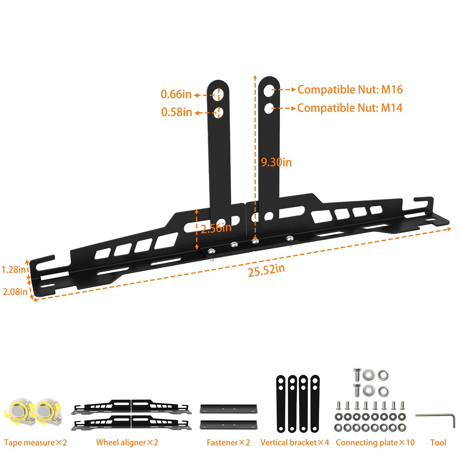 2 Pack Upgraded Wheel Toe Alignment Tool Plate Kit w/Measuring Tapes, Heavy Duty