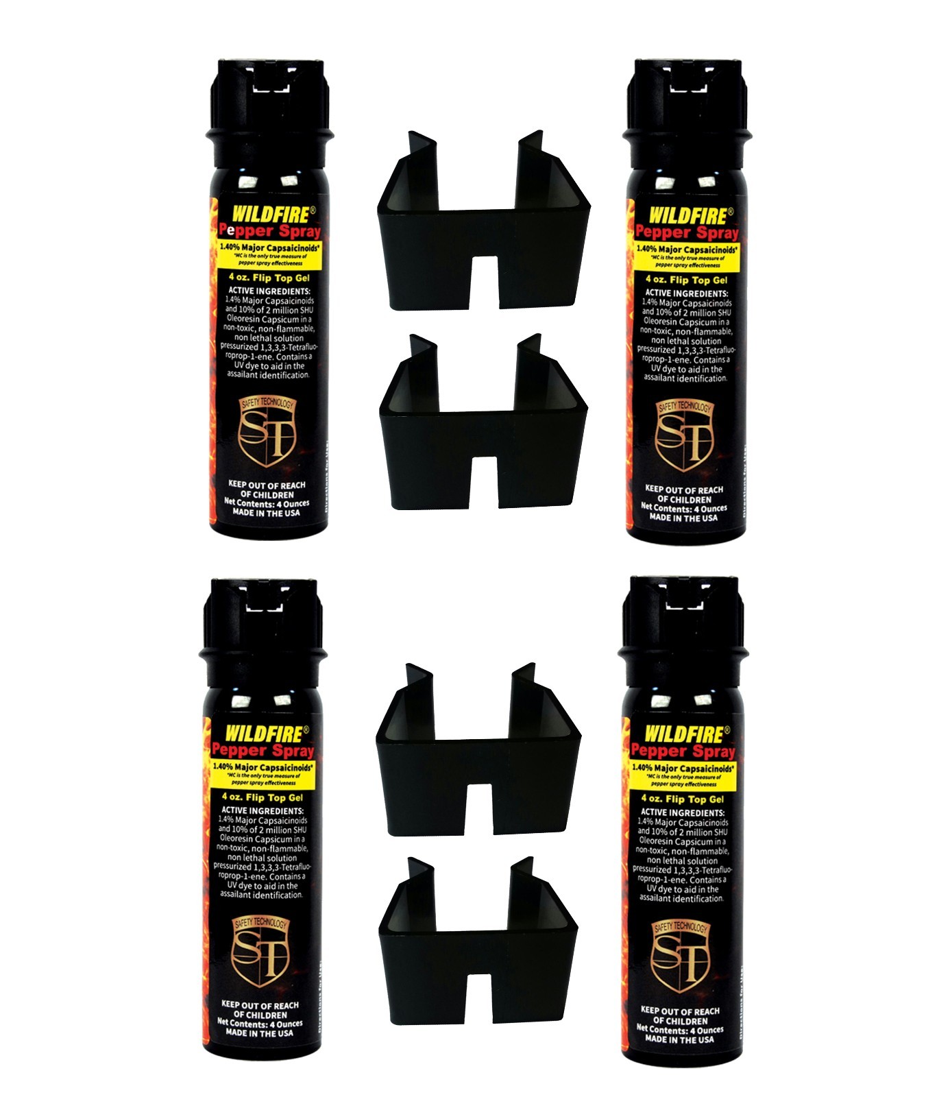 Video Wildfire Flip Top 4 Oz 1.4% MC Sticky Pepper Gel W Wall Mount - Lot of 8