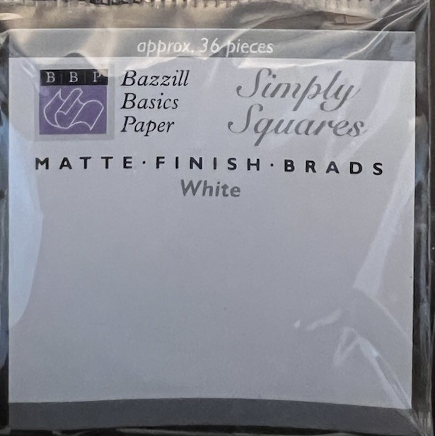 Bazzill Monocramatic Square Brads Assortment - White