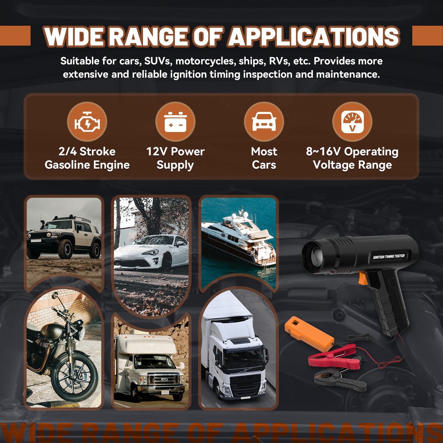 Petrol Engine Ignition Timing Gun 12V Timing Tool with Xenon Flash Professional