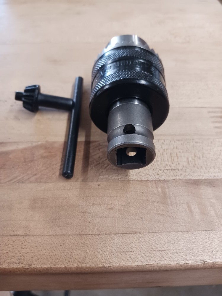 1/2 jacobs chuck with 1/2" square adapter comes with key