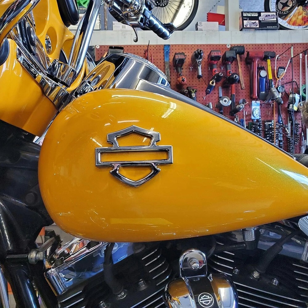 Harley CVO Custom Tank Emblems, Silver Chrome Double Layer (set of 2)