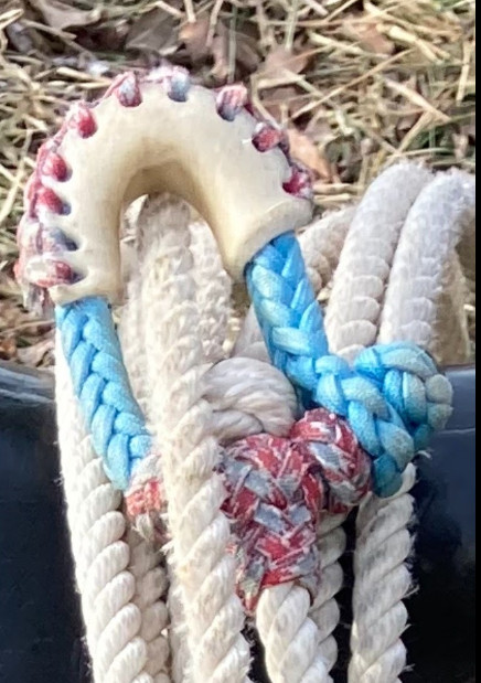 TURQUOISE n BLACK 10 Plait Pryor ParaCord Hondo w/ Bull Rawhide Burner Buckaroo