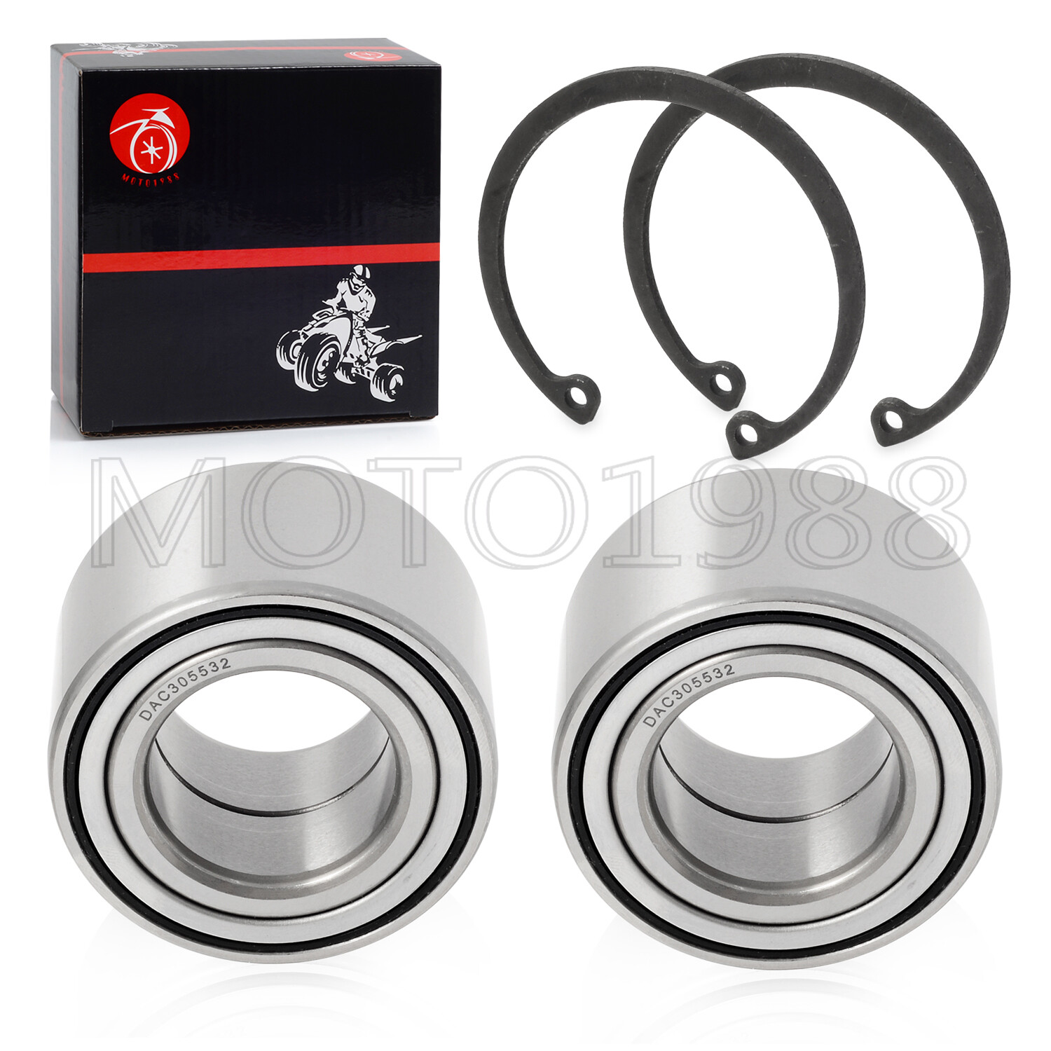 2 Sets Rear Wheel Bearings + CIRCLIP for Yamaha Grizzly 350 400 450 550 660 700