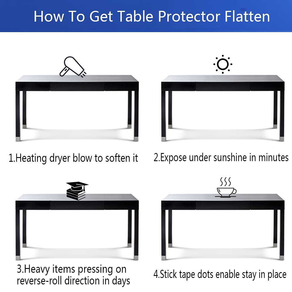 44x70 Inch Clear Plastic Dining Table Protector Transparent 44"x70",