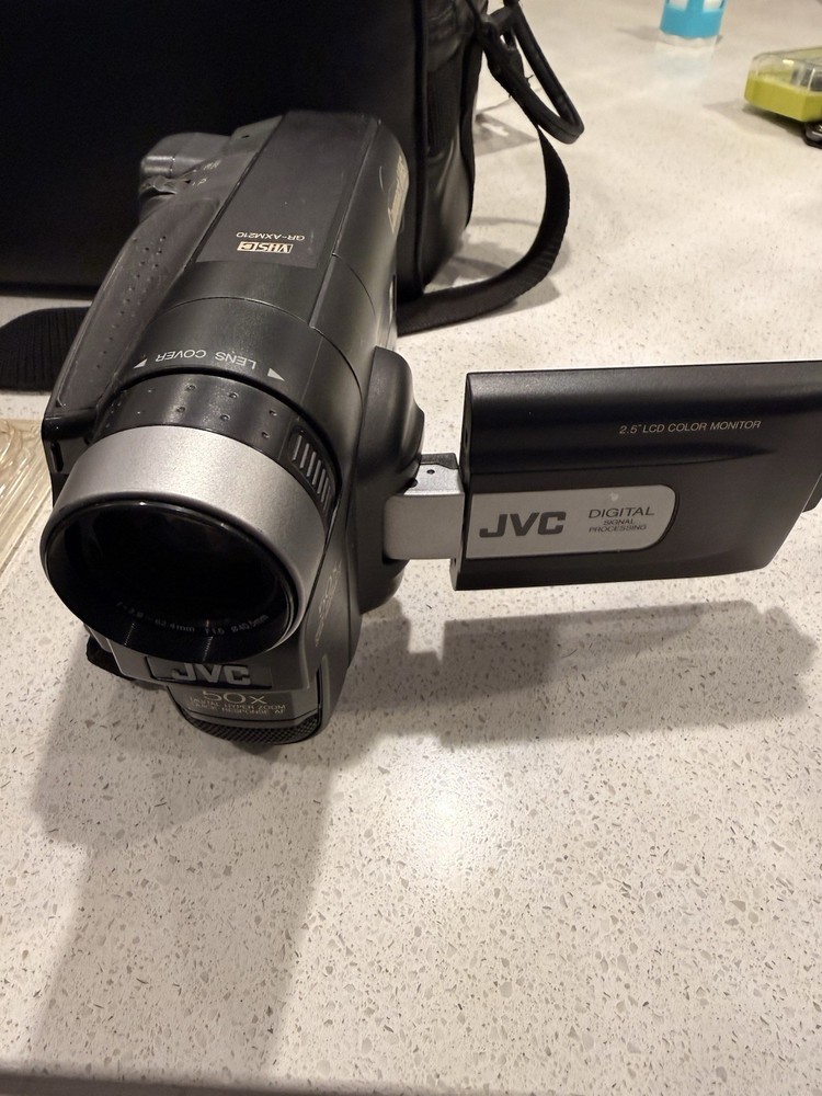 JVC Compact VHS Camcorder Bundle w/ Bag & Tapes | No Battery | Untested AS-IS
