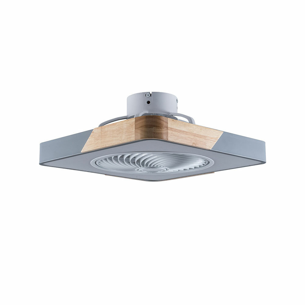 Modern Ceiling Fan Light Dimmable LED Remote Control Flush Mount Lamp Bladeless
