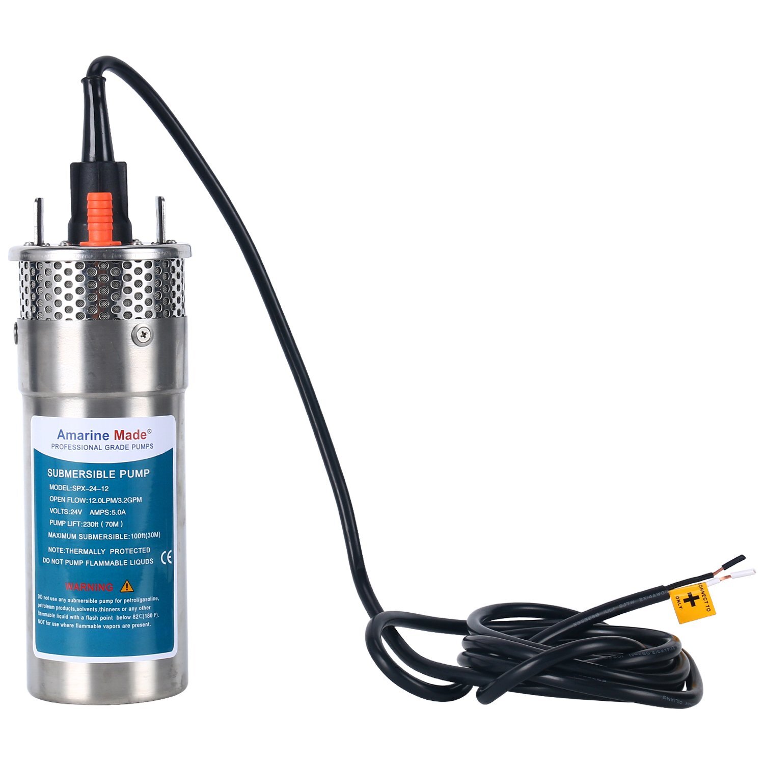  DC 24V 3.2GPM Submersible Deep Well Water Pump Alternative Energy Solar Battery