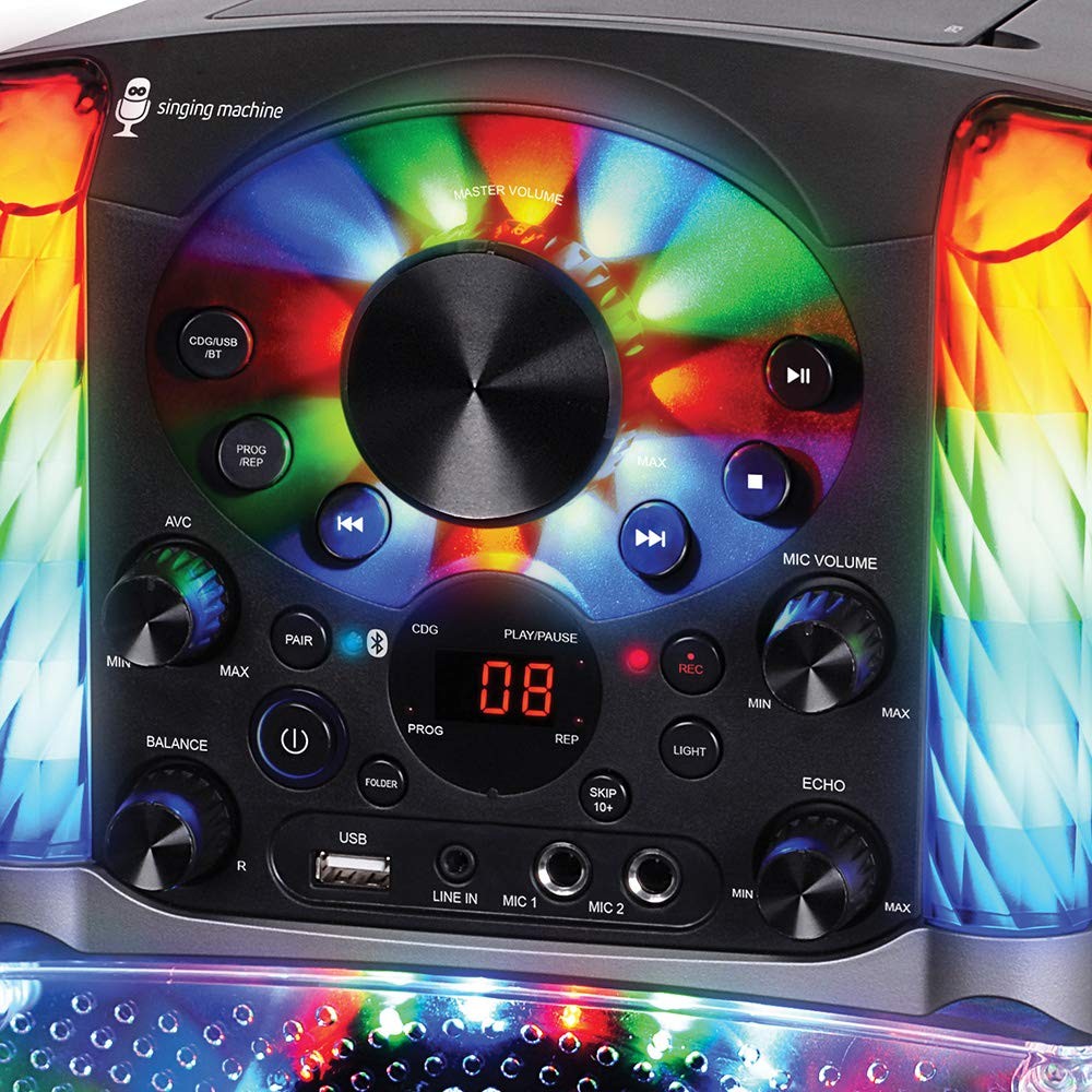 Singing Machine SML625BTBKD Bluetooth CD+G Karaoke System Black