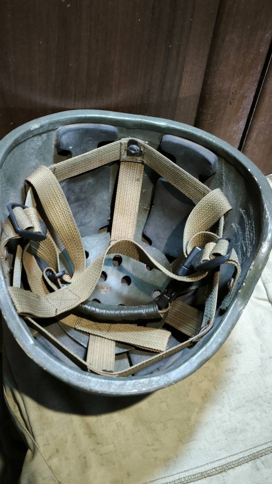Original helmet of a Russian soldier. Donetsk region, Ukraine