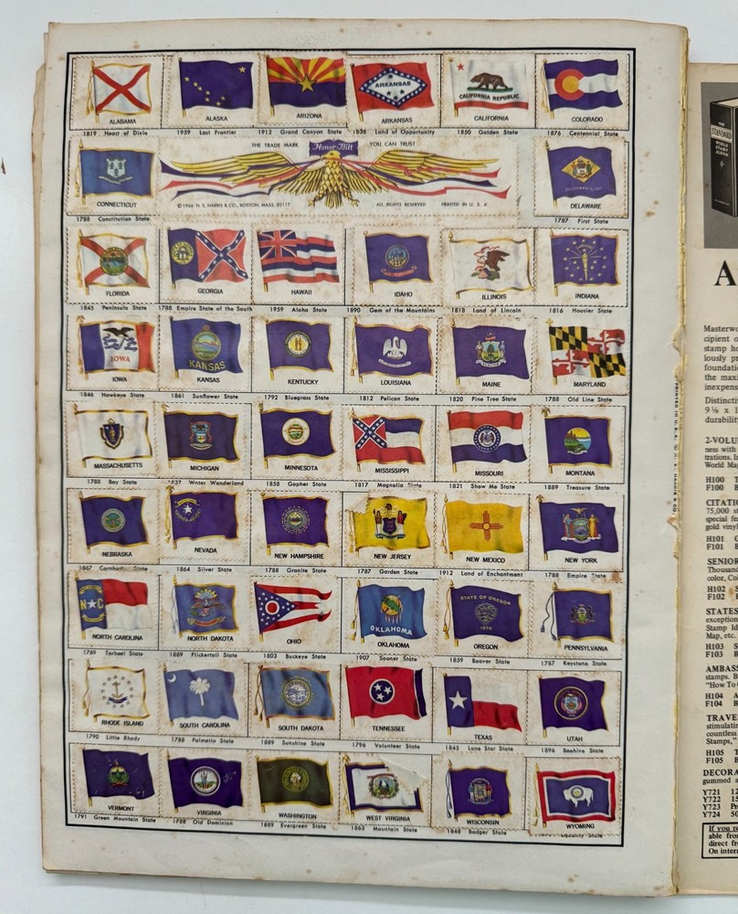 1972 H.E. HARRIS FREEDOM STAMP ALBUM UNITED STATES