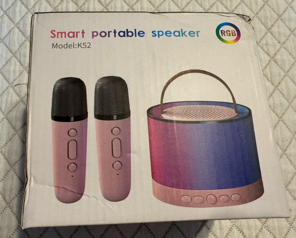 CreaTeck K52 Portable Karaoke Machine with 2 Microphones