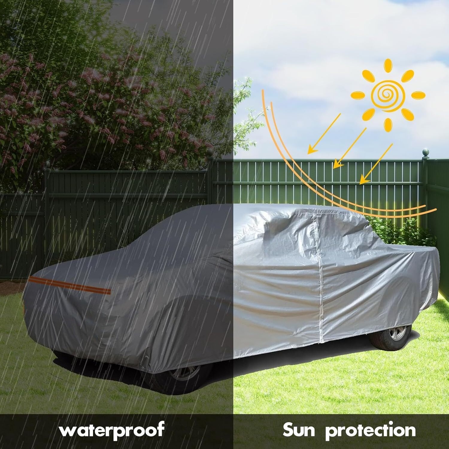 420D Universal 210 inch Waterproof Pickup Truck Car Cover All Weather Protection