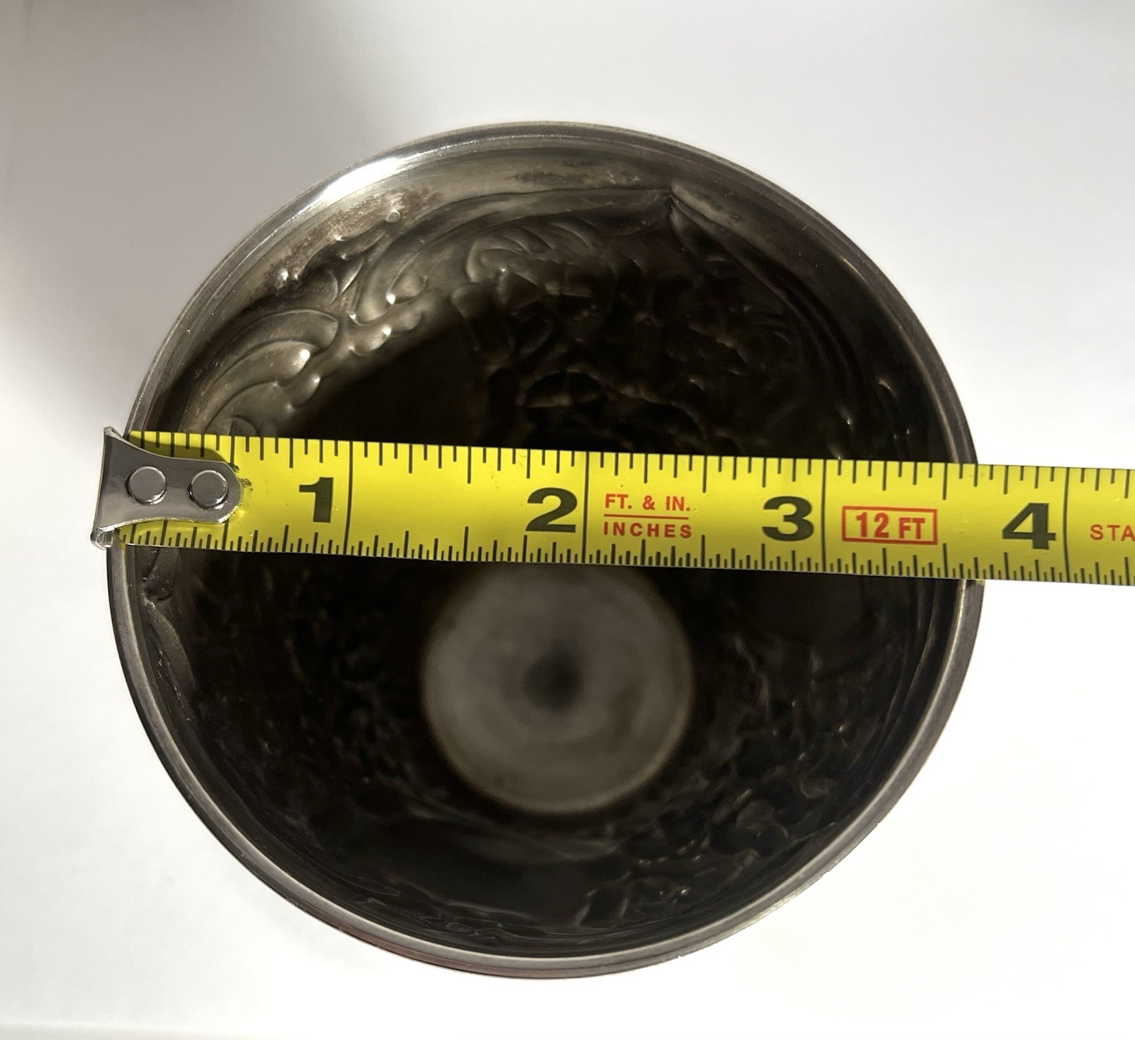 Vintage Silverplate Embossed Goblet Tumblers Vases - TWO’S COMPANY - 4” Tall