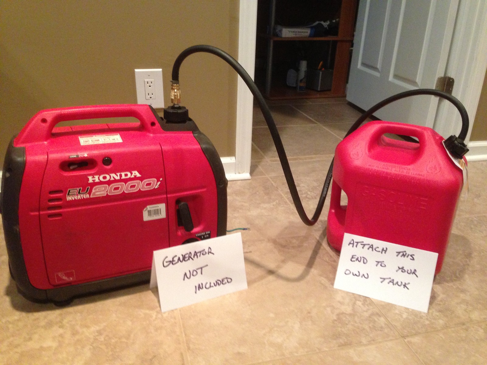 EXTENDED FUEL KIT for HONDA GENERATOR use your 5 G tank