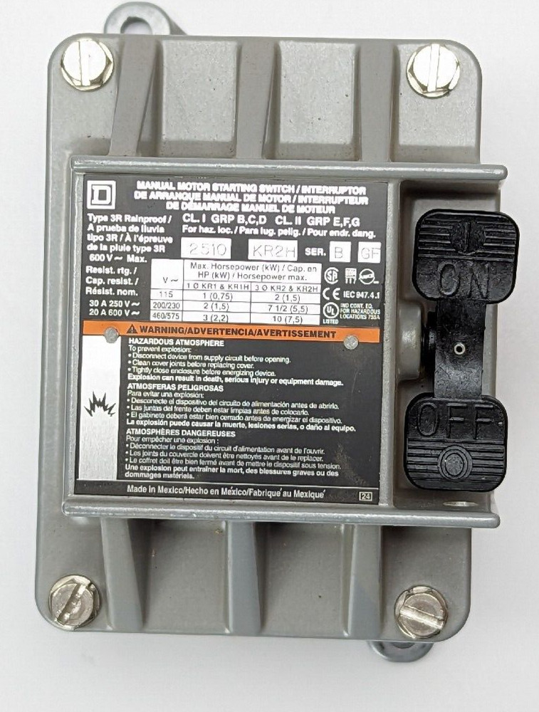 SQUARE D 2510KR2H MOTOR STARTING SWITCH