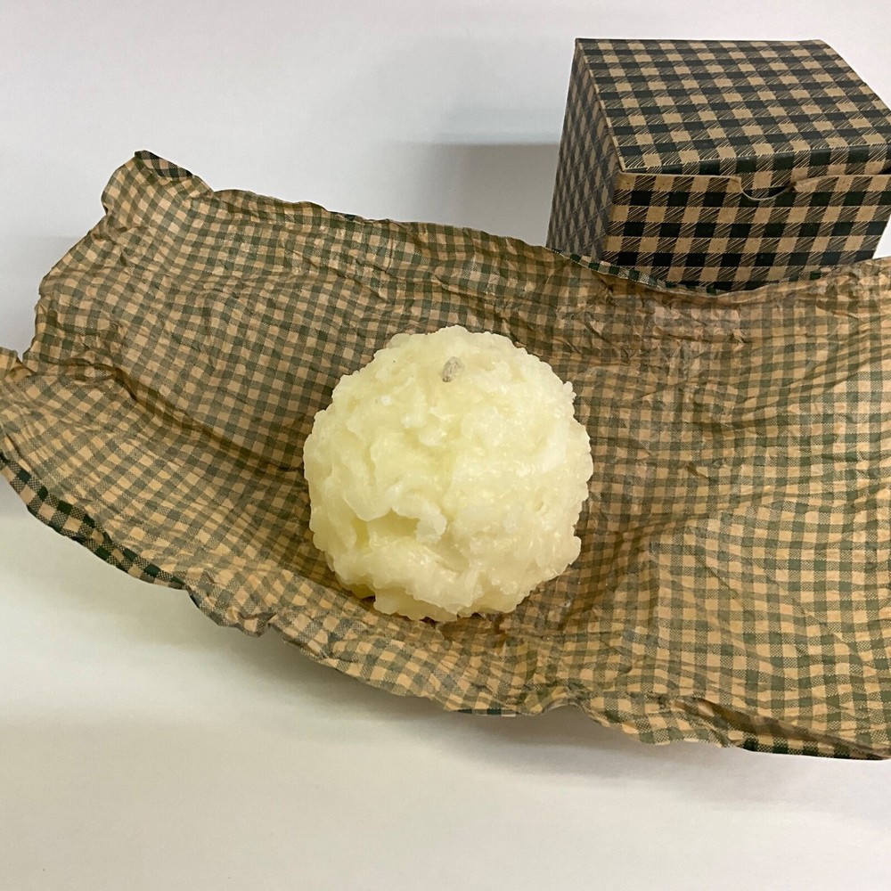 3” Snowball Textured Candle Round Ball