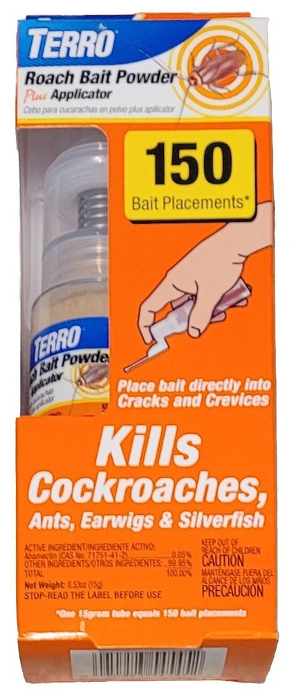 🔥TERRO Roach Bait Powder + Applicator Kills Cockroach Ants Earwigs Silverfish