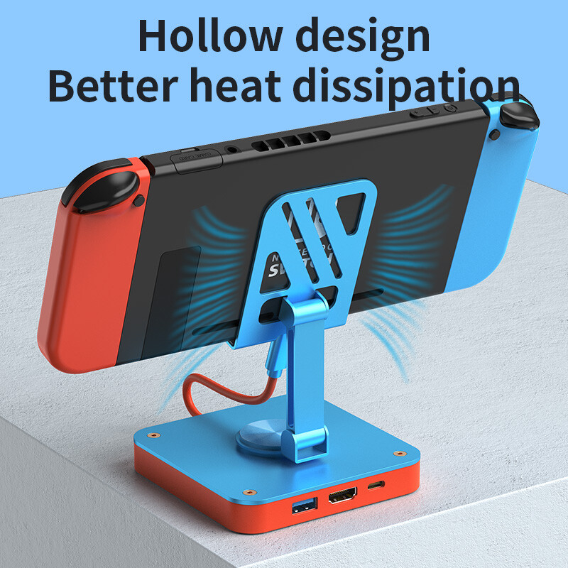 Adjustable Stand Adapter 3in1 Type-C Multi-functional HUB for Switch SmartPhone