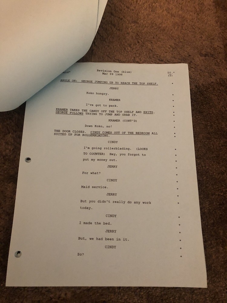 SEINFELD "THE MAID" ... Vintage Script