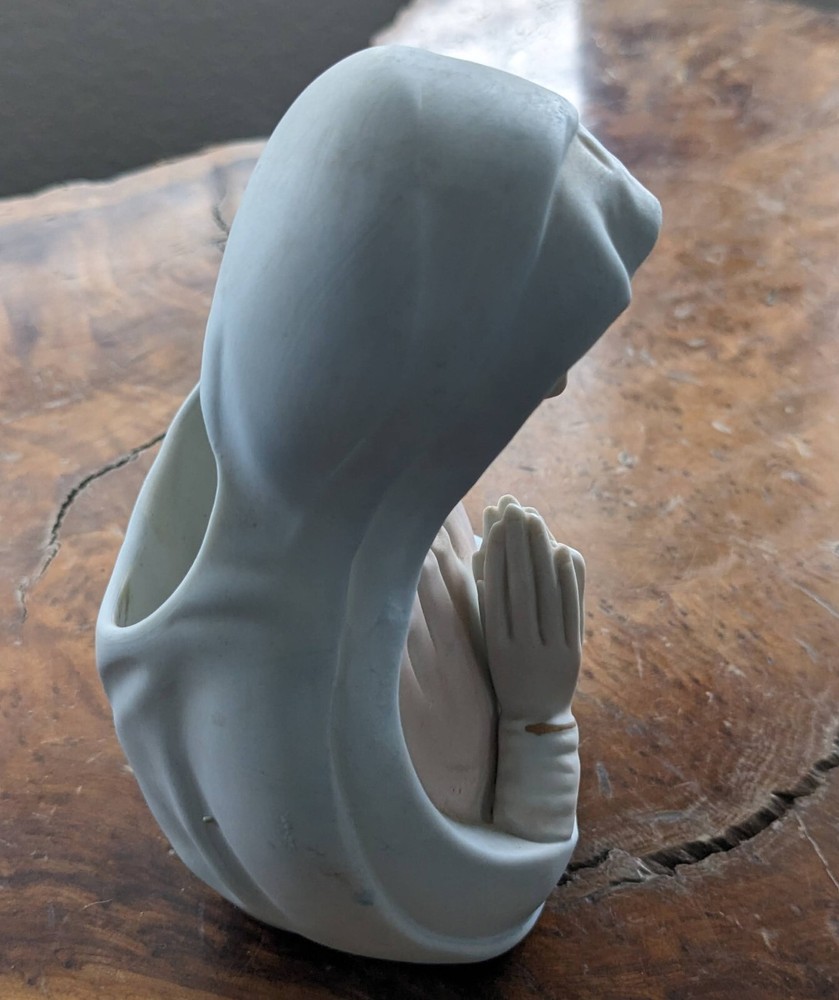 Ceramic Bisque Praying Mary Madonna 6"