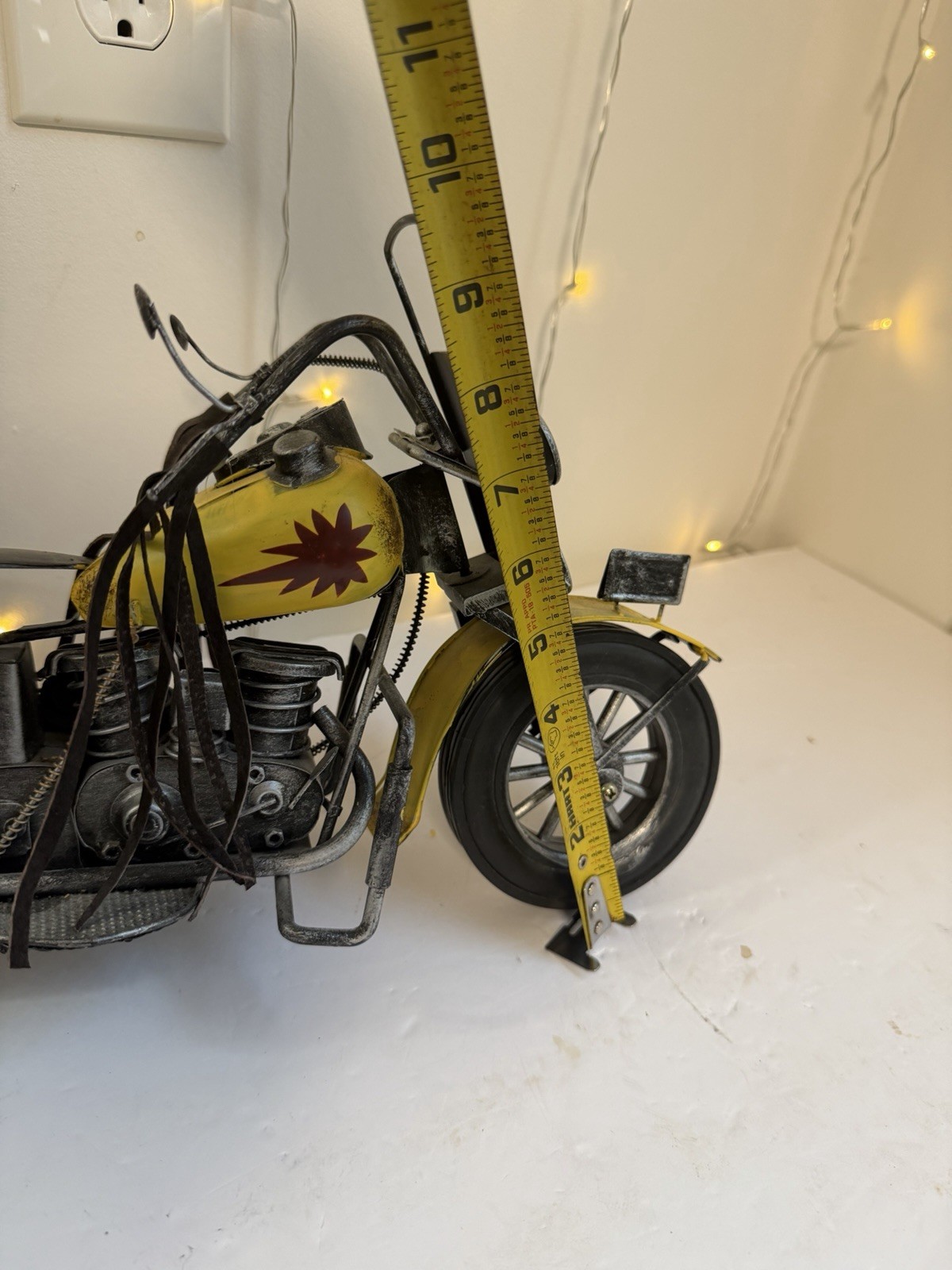 Vintage Style Metal Motorcycle Sculpture Retro Industrial Home Decor