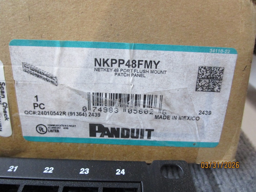 Panduit NKPP48FMY Net Key 48 Port Flush Mount Patch Panel