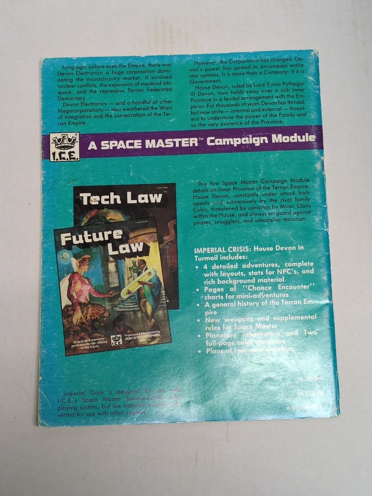 ICE Imperial Crisis House Devon In Turmoil Space Master RPG Campaign Module
