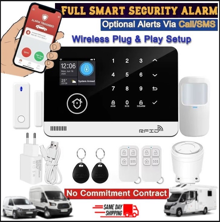 BEST RV Camper VAN Alarm Security System Wireless entry Sensor Live Mobile Alert