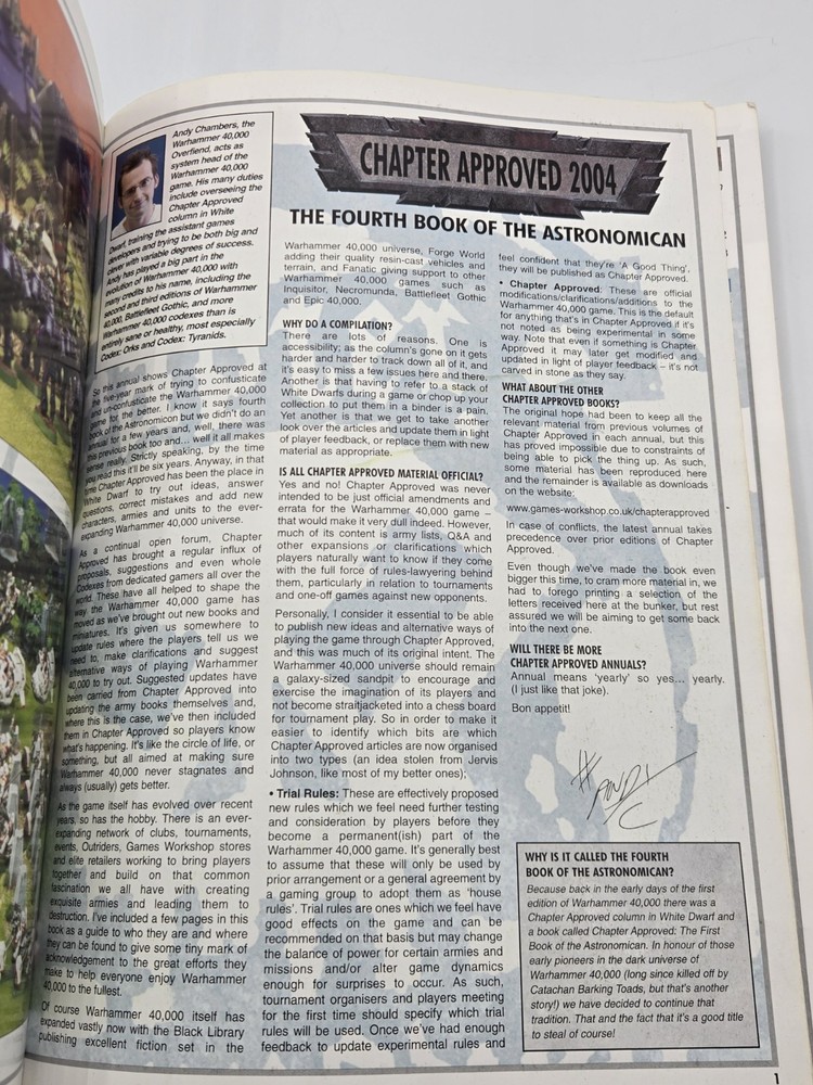 Warhammer 40k Chapter Approved 2004 Edition 3rd Edition Expansion Rules