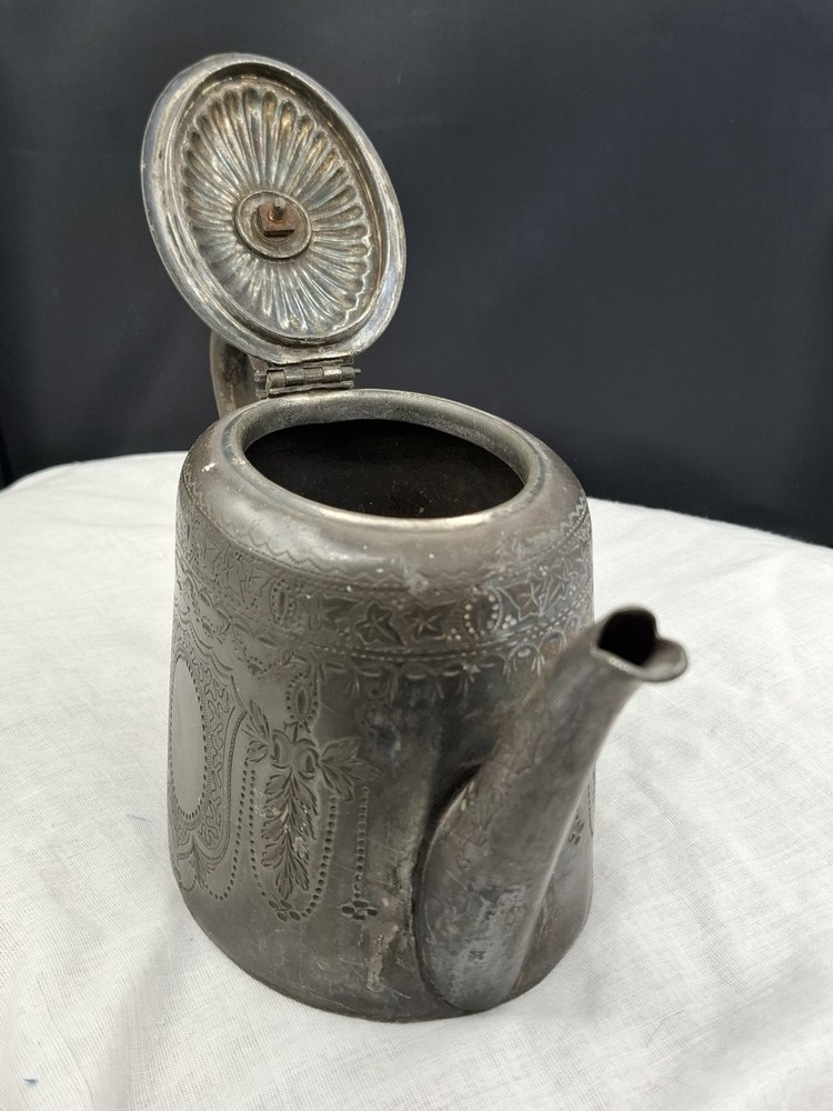 Antique Silver Plated Britannia Metal Teapot