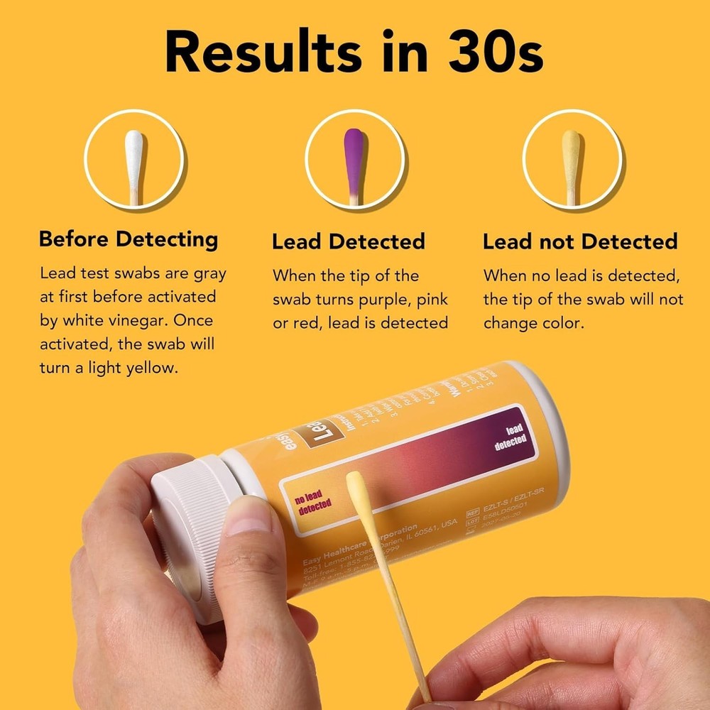 Lead Kit – 30 Rapid Lead Testing Swabs with 30-Second Colour-Change Results ...