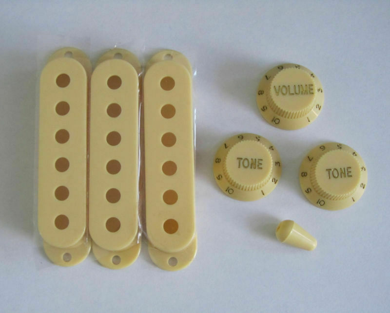 KAISH ST Pickup Covers ST Knobs and Switch Tip Cream for Strat
