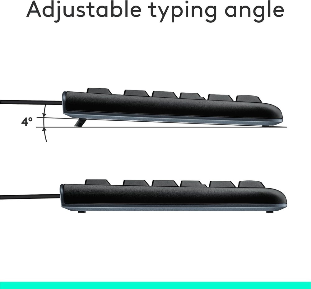 Logitech MK120 Full-size USB Wired Membrane Keyboard and Mouse Bundle For PC Mac