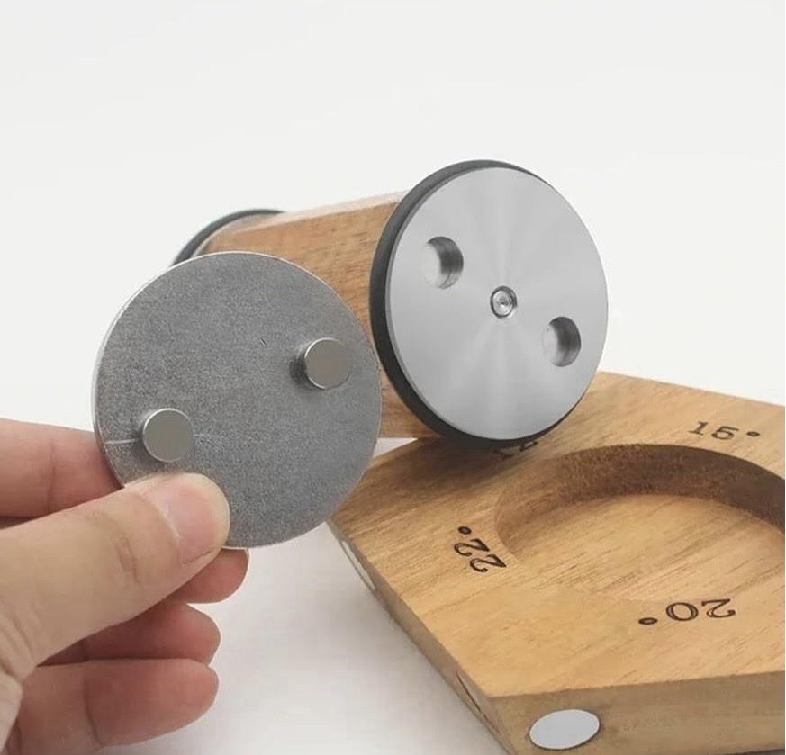 Acacia Rolling Knife Sharpener 4 Diamond 2 Corundum discs 5 Magnetic Angles