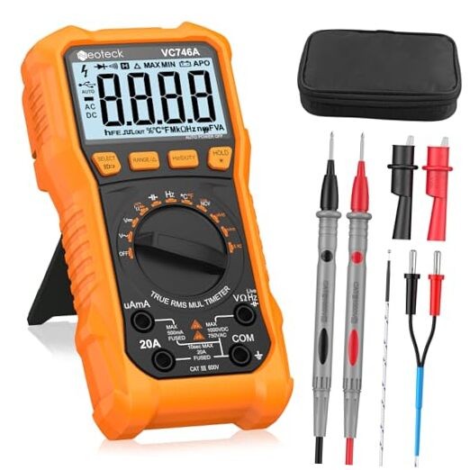 6000 Counts Digital Multimeter for DC AC Voltage/Current TRMS Voltmeter with