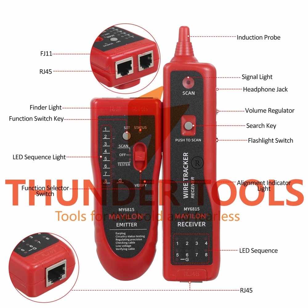 Thunder Tools MAYILON Network Cable Tester Digital Signal Finder