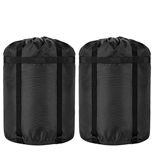 2x 46L Sleeping Bag Stuff Sack Black Compression Sack for Backpacking & Camping
