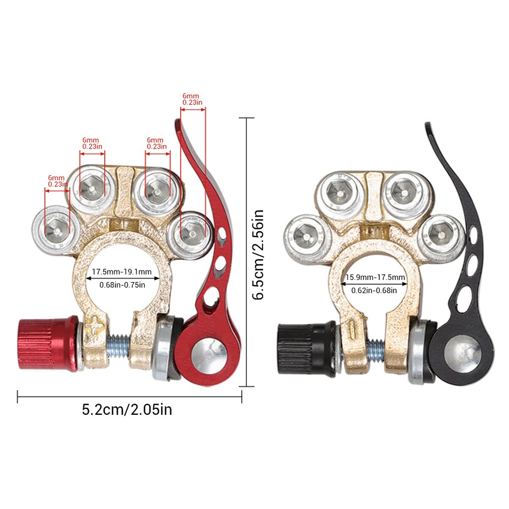 2Pair Car Battery Terminal Connectors Quick Release Disconnect Positive Negative