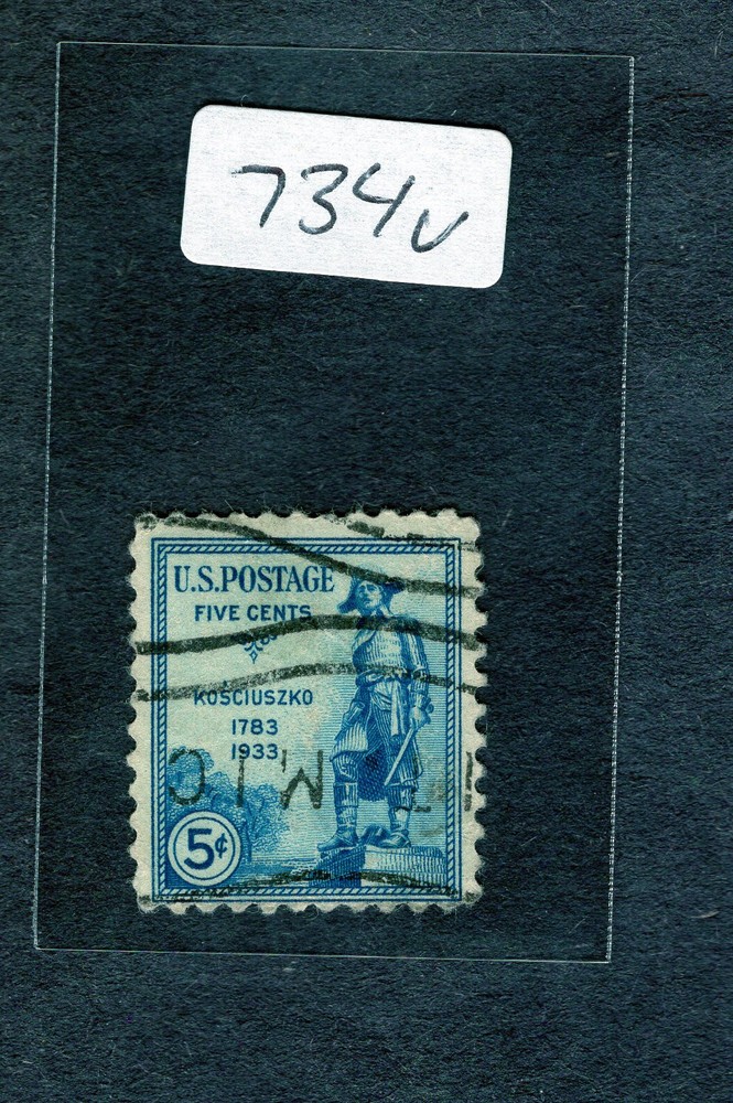 1933 Stamp #734 General Kosciuszko Used