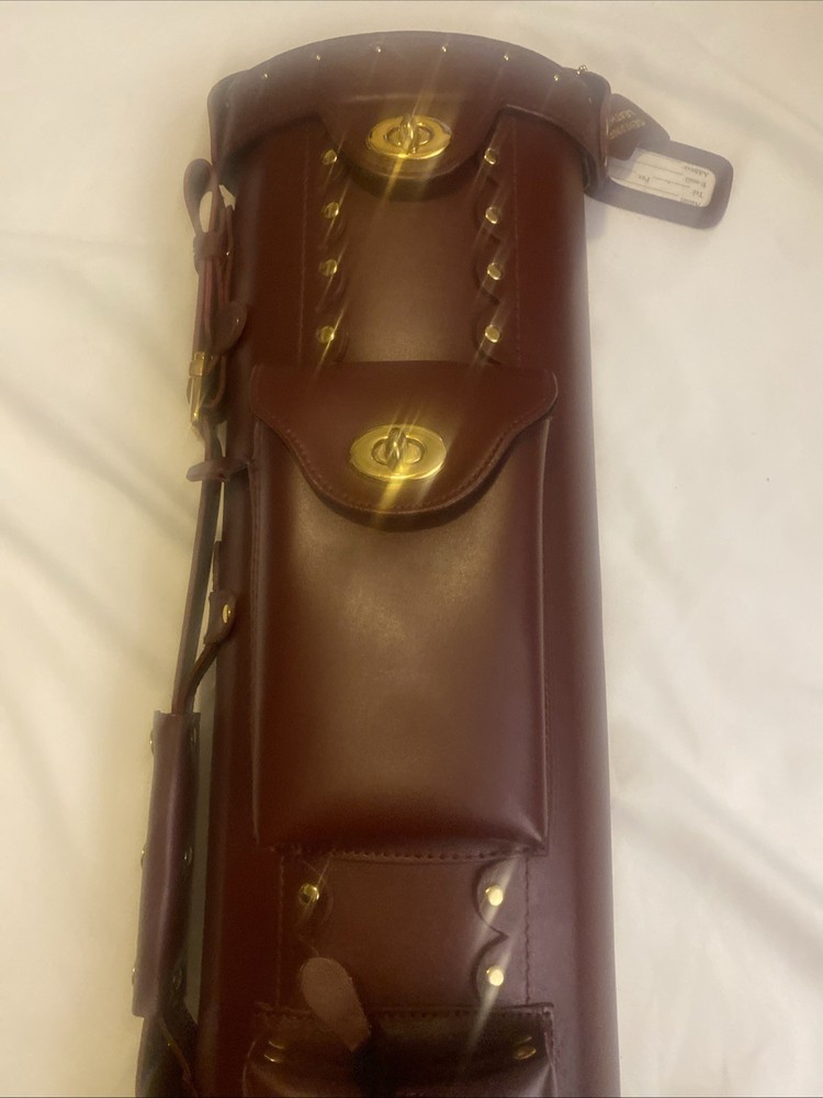 Pool Case 3x7 Inverted Leather Cowboy Case - Brown