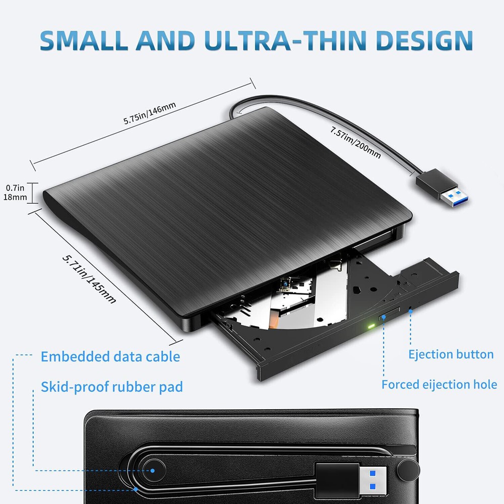 CD/DVD Compatible with Notebooks, desktops, Macs, and All-in-one Computers