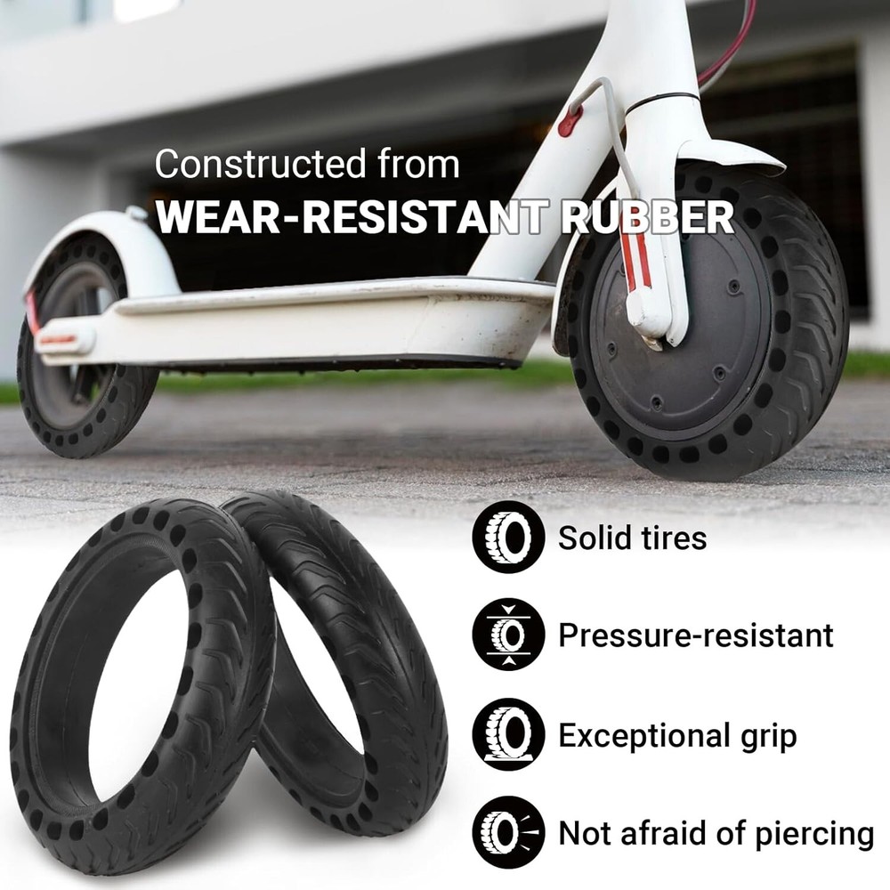 8.5 x 2 Electric Scooter Solid Tires - Honeycomb Shock Absorption System