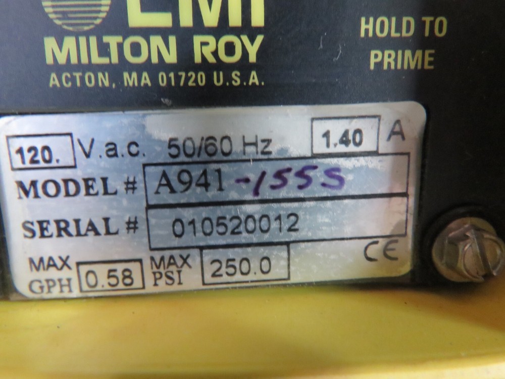 MILTON ROY PUMP A941-155S USED