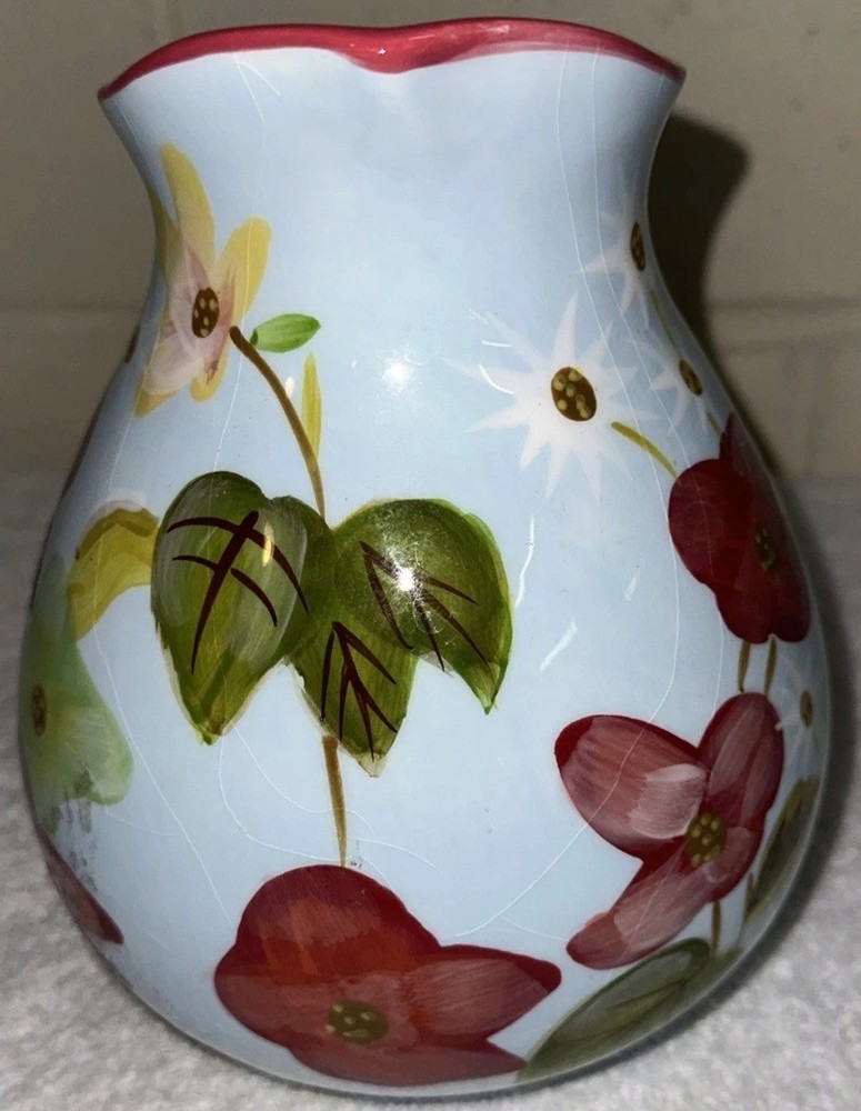 Collectible HARRY & DAVID Floral Ceramic Pitcher Decor Beautiful EUC