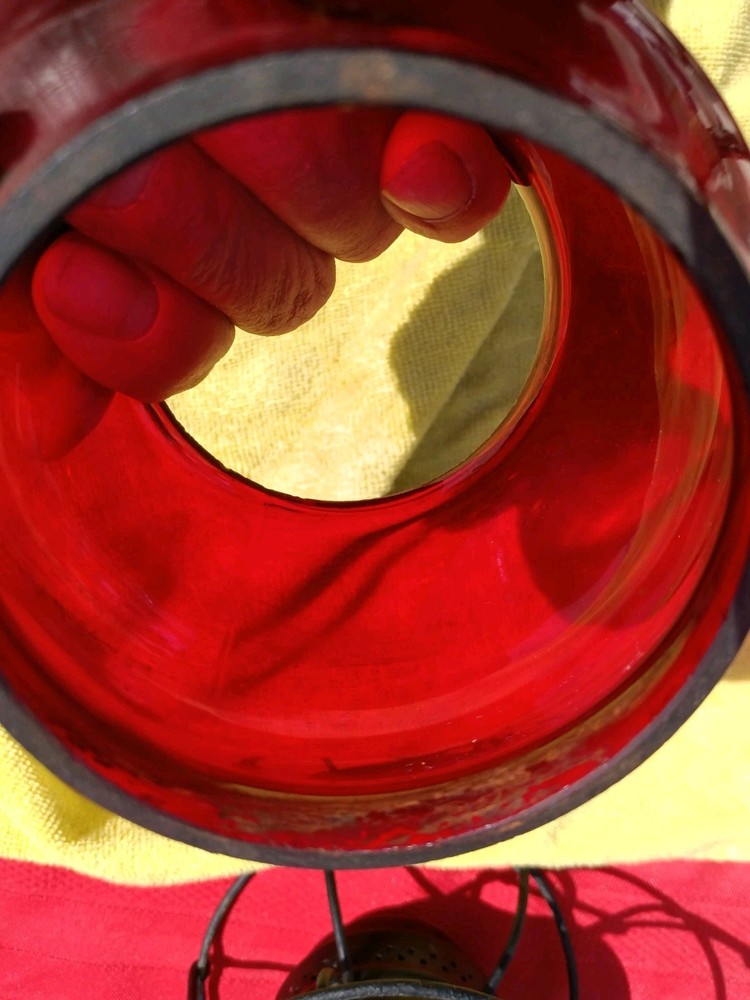🌟 ADLAKE RAILROAD LANTERN S.P.CO RED GLOBE👀