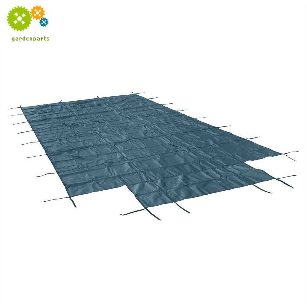 Pool Safety Cover For 16x32ft Rectangular with 4x8ft Center End Step Green Mesh