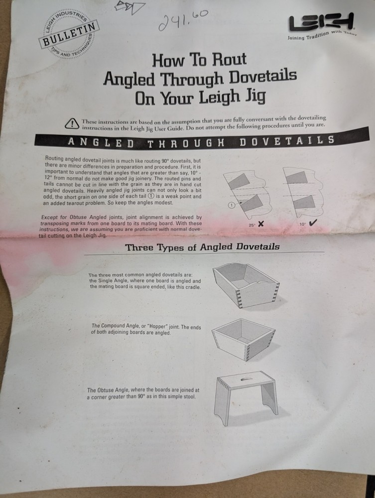 Leigh D4 Dovetail Jig