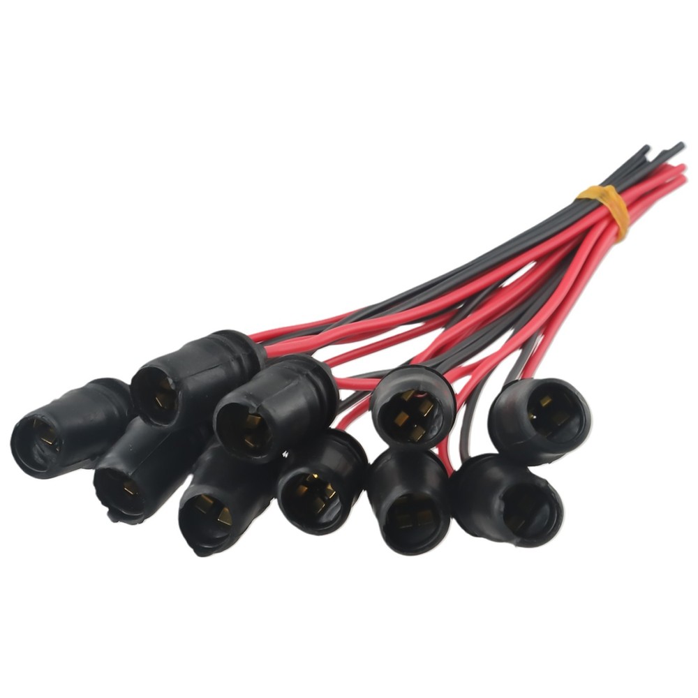 10pcs Black Rubber Car Auto Light Bulb Round Socket Lamp Holder Base Connector